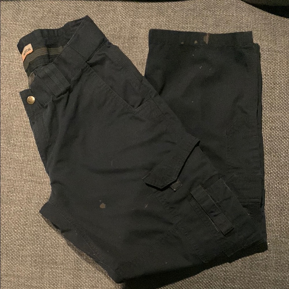 Navy Blue Cargo Pants with Sturdy Material and Full Length